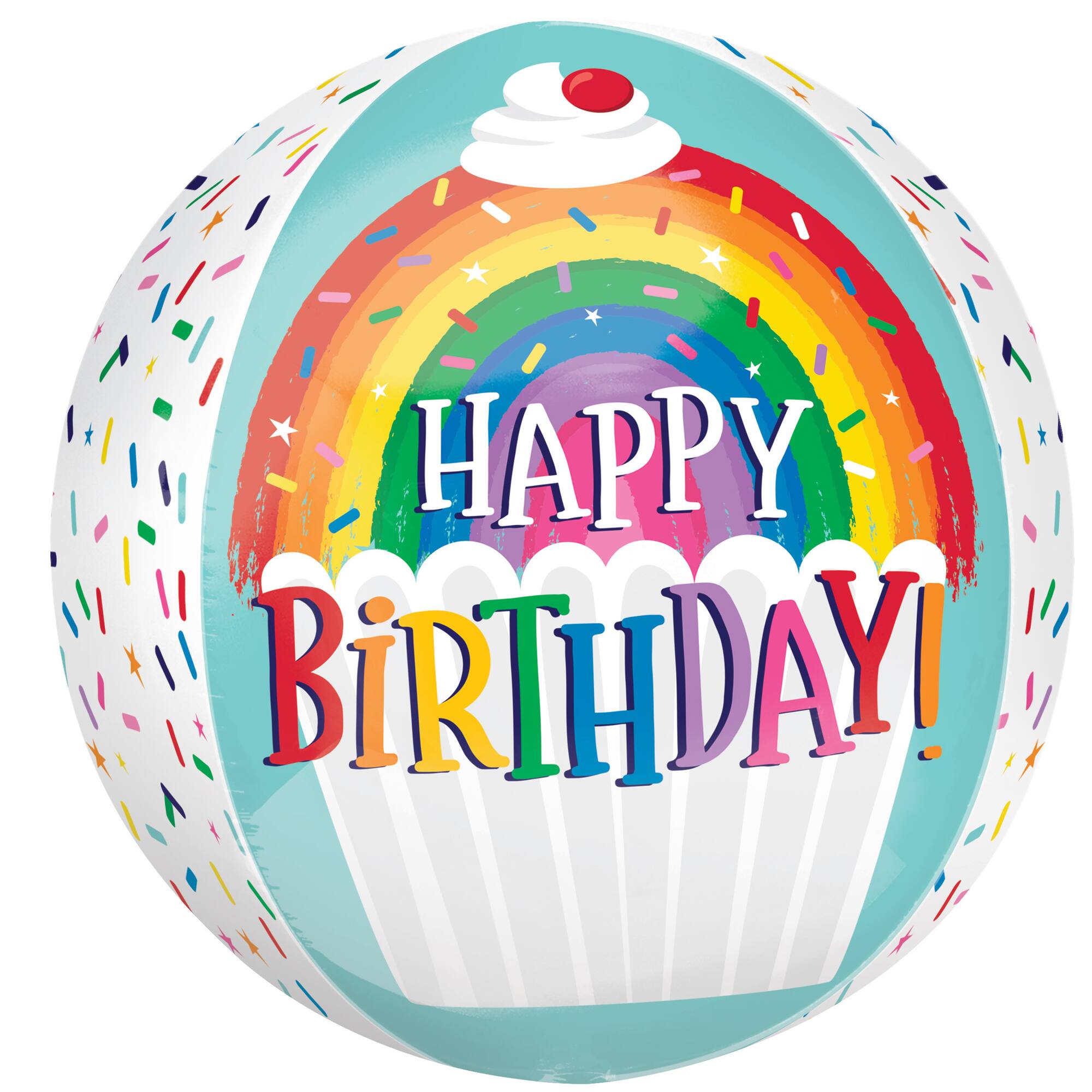 Orbz® XL™ Rainbow Sprinkles Birthday Foil Balloon